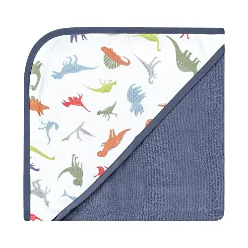 Hudson Baby Unisex Baby Cotton Rich Hooded Towels, Dinosaurs, One Size - 3