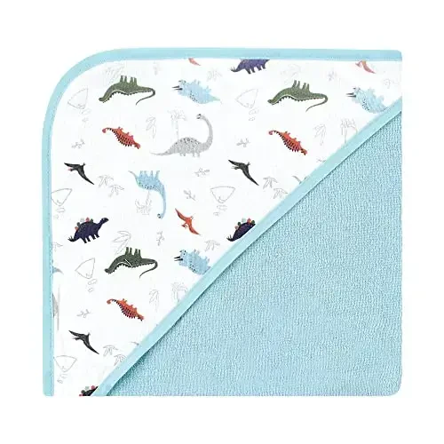 Hudson Baby Unisex Baby Cotton Rich Hooded Towels, Dinosaurs, One Size - 6