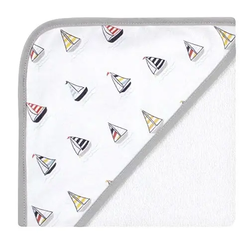 Hudson Baby Unisex Baby Cotton Rich Hooded Towels, Captain, One Size - 3