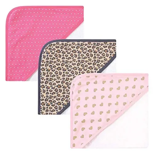 Hudson Baby Unisex Baby Cotton Rich Hooded Towels, Leopard, One Size - MODAZONE
