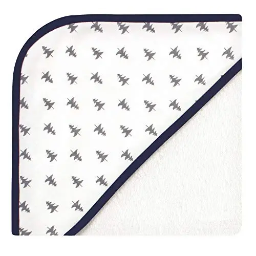 Hudson Baby Unisex Baby Cotton Rich Hooded Towels, Blue Moose, One Size - 4