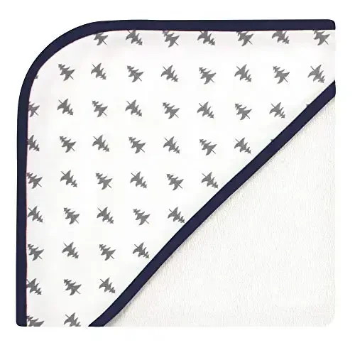 Hudson Baby Unisex Baby Cotton Rich Hooded Towels, Blue Moose, One Size - 4