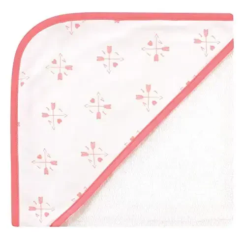 Hudson Baby Unisex Baby Cotton Rich Hooded Towels, Pink Fox, One Size - 4
