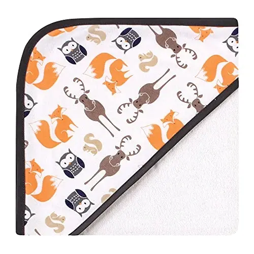 Hudson Baby Unisex Baby Cotton Rich Hooded Towels, Fox, One Size - 4