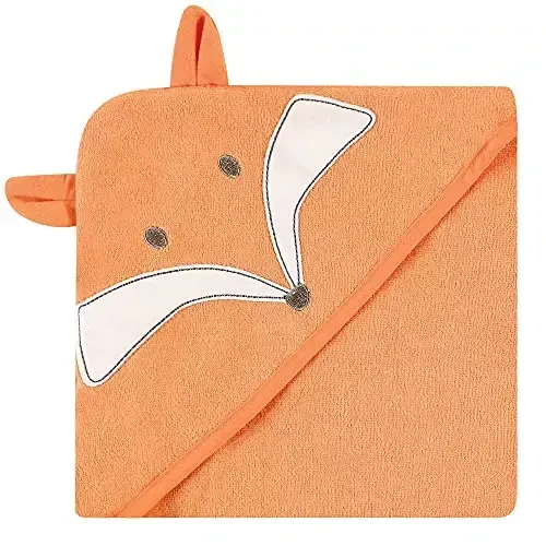 Hudson Baby Unisex Baby Cotton Rich Hooded Towels, Fox, One Size - 3