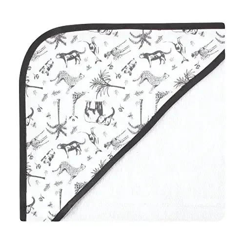 Hudson Baby Unisex Baby Cotton Rich Hooded Towels, Vintage Safari, One Size - 3