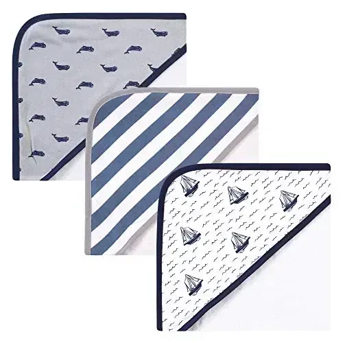 Hudson Baby Unisex Baby Cotton Rich Hooded Towels, Sailboat, One Size 