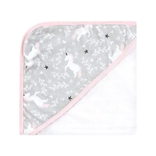 Hudson Baby Unisex Baby Cotton Rich Hooded Towels, Pink Unicorn, One Size - 3