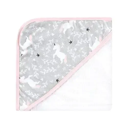 Hudson Baby Unisex Baby Cotton Rich Hooded Towels, Pink Unicorn, One Size - 3