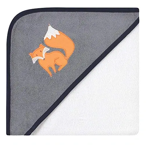 Hudson Baby Unisex Baby Cotton Rich Hooded Towels, Orange Fox, One Size - 3