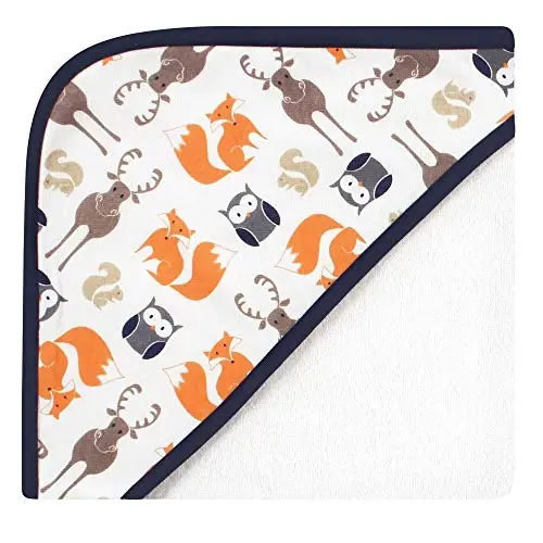 Hudson Baby Unisex Baby Cotton Rich Hooded Towels, Orange Fox, One Size - 2