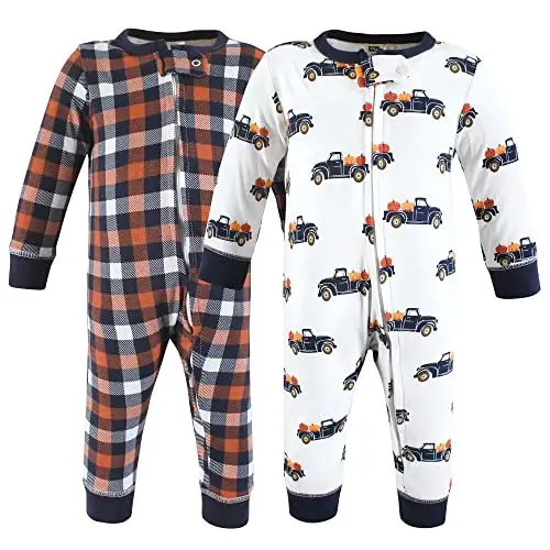 Hudson Baby Unisex Baby Cotton Sleep and Play - 1