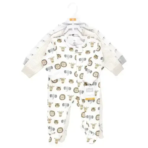 Hudson Baby Unisex Baby Cotton Sleep and Play - 2