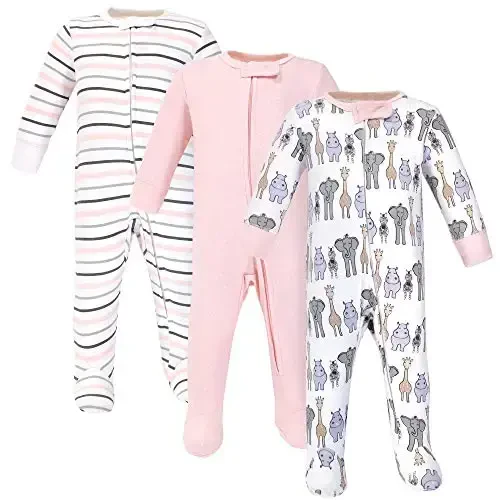 Hudson Baby Unisex Baby Cotton Sleep and Play - 1