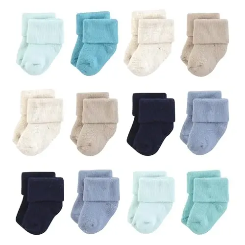 Hudson Baby Unisex Baby Cotton Rich Newborn and Terry Socks 