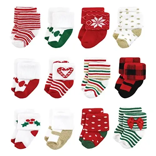 Hudson Baby Unisex Baby Cotton Rich Newborn and Terry Socks 