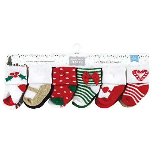 Hudson Baby Unisex Baby Cotton Rich Newborn and Terry Socks - 2