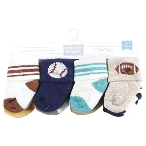 Hudson Baby Unisex Baby Cotton Rich Newborn and Terry Socks - HUDSON BABY (1)