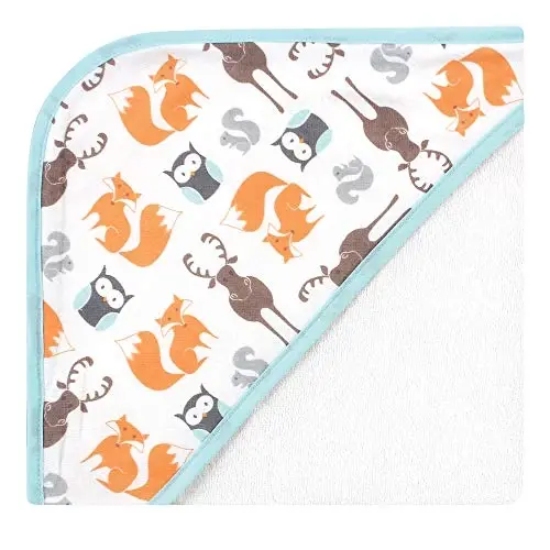 Hudson Baby Unisex Baby Cotton Rich Hooded Towels, Owl, One Size - 2
