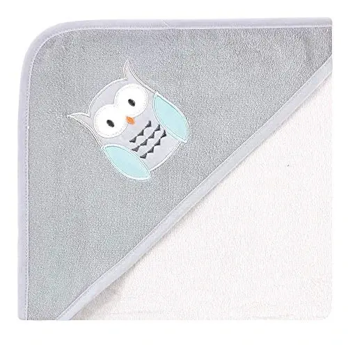 Hudson Baby Unisex Baby Cotton Rich Hooded Towels, Owl, One Size - 3