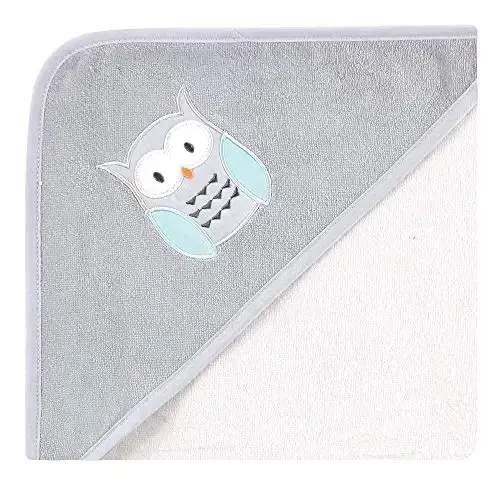 Hudson Baby Unisex Baby Cotton Rich Hooded Towels, Owl, One Size - 3