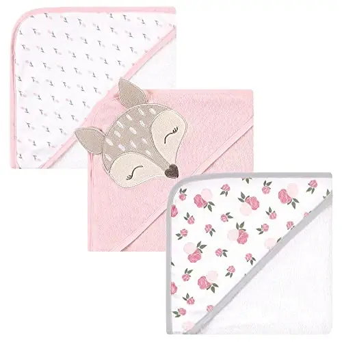 Hudson Baby Unisex Baby Cotton Rich Hooded Towels, Fawn, One Size - 1