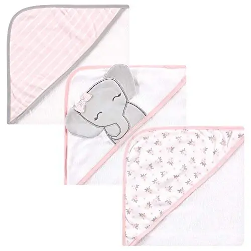 Hudson Baby Unisex Baby Cotton Rich Hooded Towels, Cute Elephant, One Size - 1