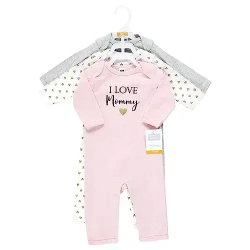 Hudson Baby Unisex chaqaloq paxta kombinezonlari, qiz-onasi, 9-12 oy - 2