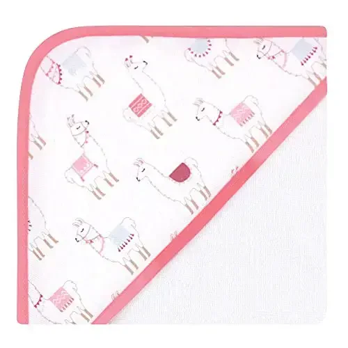 Hudson Baby Unisex Детские хлопковые полотенца с капюшоном, Лама, Один размер (В упаковке 2 шт.) - MODAZONE (1)