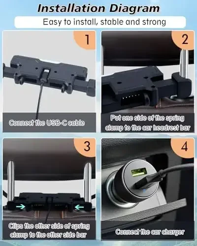 HUENLYEL Backseat Car Fan for Backseat Kids, Adjustable Car Backseat Fan for Baby Rear Facing Back Seat (No Battery) - 6