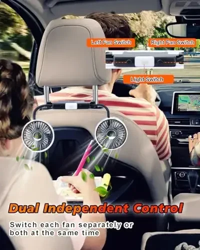 HUENLYEL Backseat Car Fan for Backseat Kids, Adjustable Car Backseat Fan for Baby Rear Facing Back Seat (No Battery) - 4