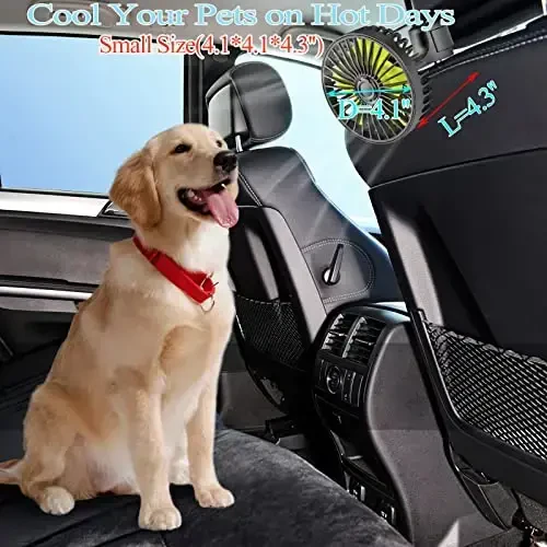 HUENLYEL USB Car Seat Fans for Backseat Baby, Electric 5V USB Car Cooling Fan for Car Rear Seat Baby Kids Passengers(USB Powered Only, No Battery) - 6
