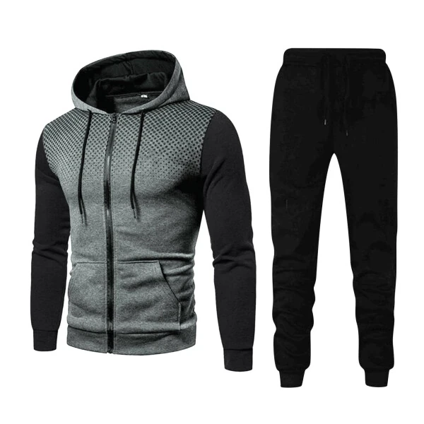 Hueook Men's Sweatsuits 2 Piece Hoodie Tracksuit Sets Long Sleeve Fall Winter Print Sports Outdoor Pullover Sweatshirt Trousers Suit Loungewear Athletic Activewear Outfits on Clearance - OMEXRY