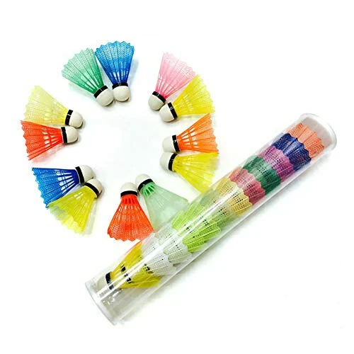 HugeStore 12 Pcs Plastic Badminton Shuttlecocks Badminton Birdies Balls for Outdoor Sports Training - HugeStore (1)