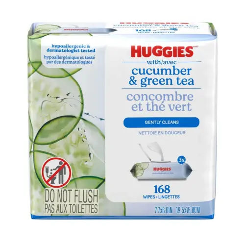 Huggies Natural Care Refreshing Baby Wipes for Sensitive Skin, 3 Flip-Top Packs (168 Total Wipes) - 1