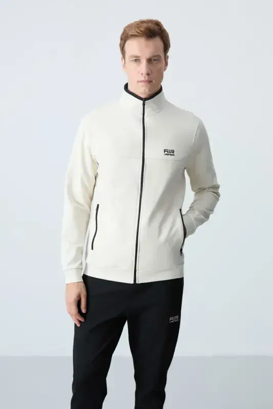 Hugo Bej - Qora Jogger Erkak Sport Kostyumi - 85198-Bej/qora - 6