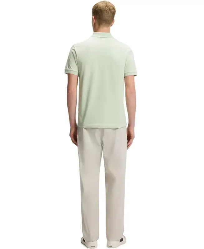 Hugo Boss erkaklar uchun paxtadan ishlangan streç tor-fit polo ko'ylagi - Och yashil - 6