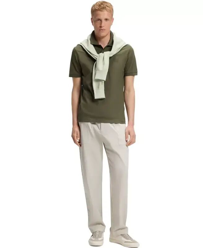 Hugo Boss erkaklar uchun paxtadan ishlangan streç tor-fit polo ko'ylagi - Och yashil - 3