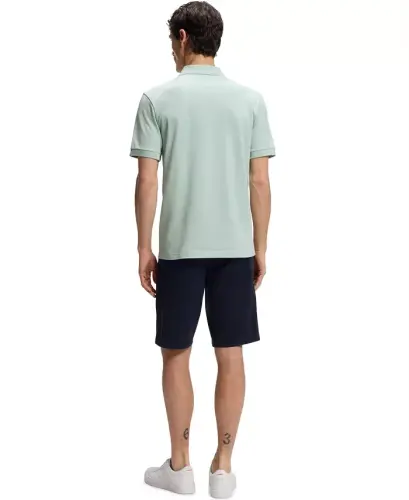 Men's Stretch-Cotton Slim-Fit Passenger Polo Shirt - Aqua - HUGO BOSS (1)