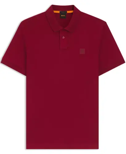 Men's Stretch-Cotton Slim-Fit Passenger Polo Shirt - Medium Red - HUGO BOSS (1)