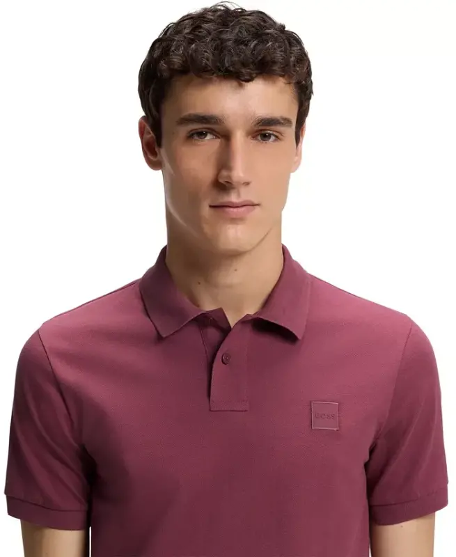 Men's Stretch-Cotton Slim-Fit Passenger Polo Shirt - Medium Red - 6