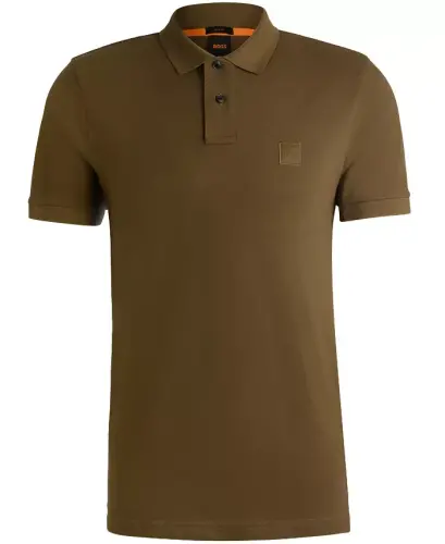 Men's Stretch-Cotton Slim-Fit Passenger Polo Shirt - Open Green - HUGO BOSS (1)