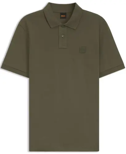 Hugo Boss Men's Stretch-Cotton Slim-Fit Polo Shirt - Open Green 