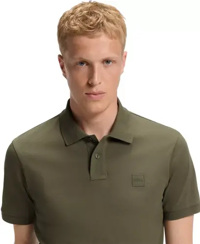 Hugo Boss Men's Stretch-Cotton Slim-Fit Polo Shirt - Open Green - 5