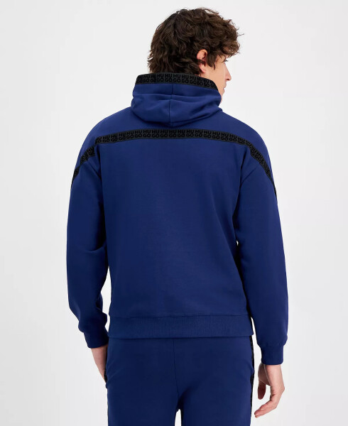 HUGO by Men's Dagarito Relaxed-Fit Logo-Taped Hoodie Dark Blue - 3