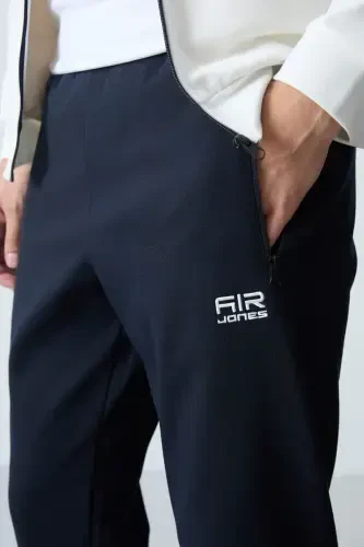 Hugo Ecru - Navy Blue Jogger Men's Tracksuit - 85198-Ecru/navy - 6