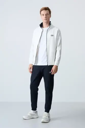 Hugo Ecru - Navy Blue Jogger Men's Tracksuit - 85198-Ecru/navy - 7