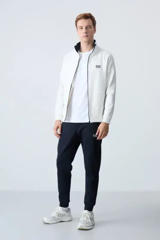 Hugo Ecru - Navy Blue Jogger Men's Tracksuit - 85198-Ecru/navy - 7