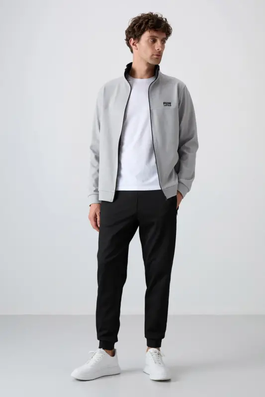 Hugo Gri Melanj - Siyah Jogger Erkek Eşofman Takım - 85198 - Gri Melanj-Siyah - 1