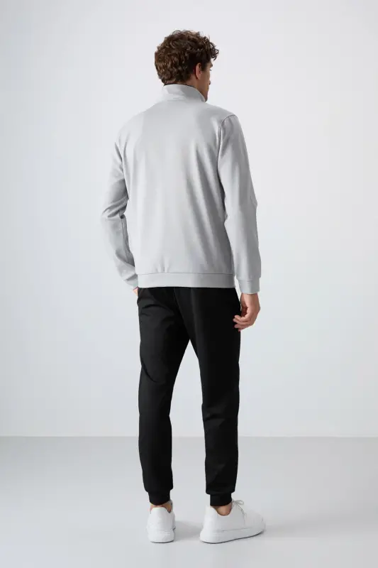 Hugo Gri Melanj - Siyah Jogger Erkek Eşofman Takım - 85198 - Gri Melanj-Siyah - 7